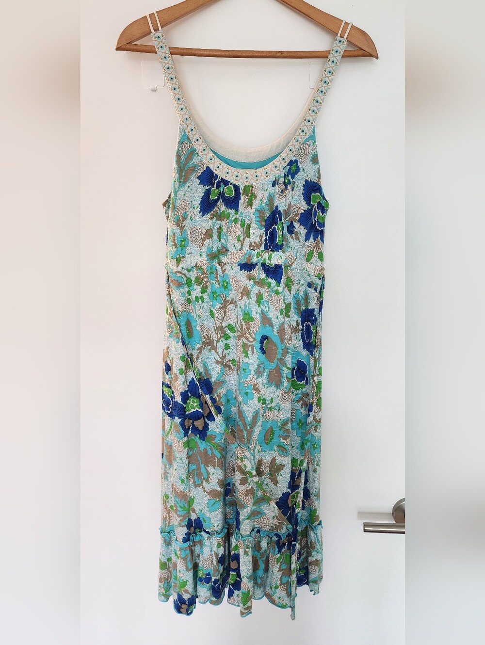 Free People Floral Blue & Teal Sleeveless Summer Dress